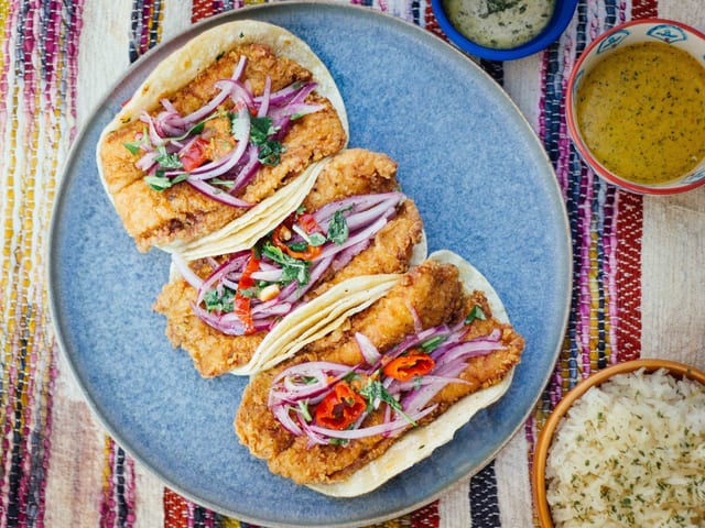 🌮 Tacos - Fried Fish (3 Tacos).