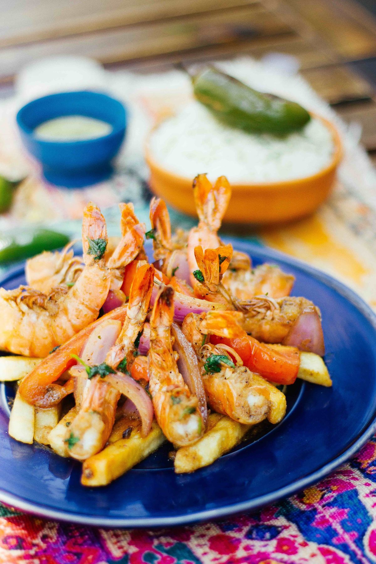 Shrimp Saltado - Camarones