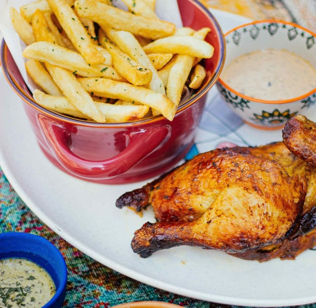 1/4 Chicken - White Meat with Two Sides.